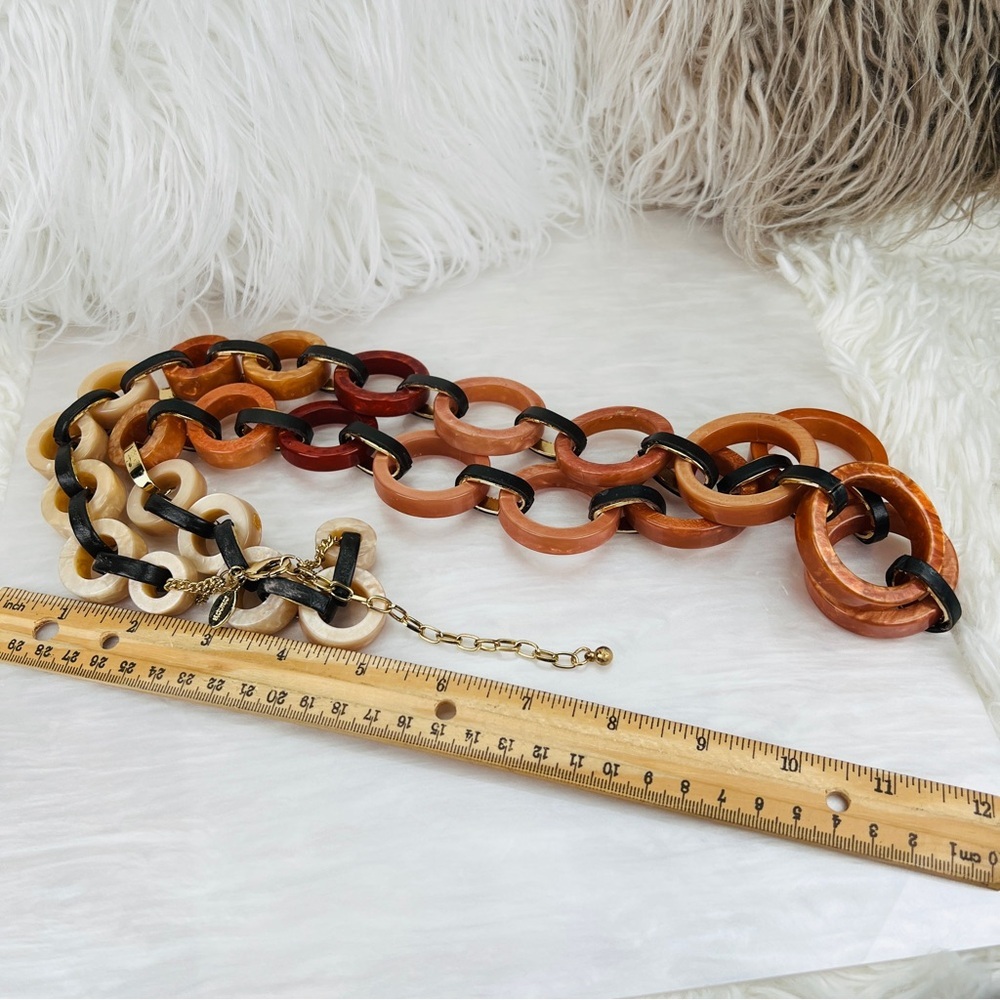 Super long, bohemian, chic chunky statement Chico’s necklace - Picture 4 of 9